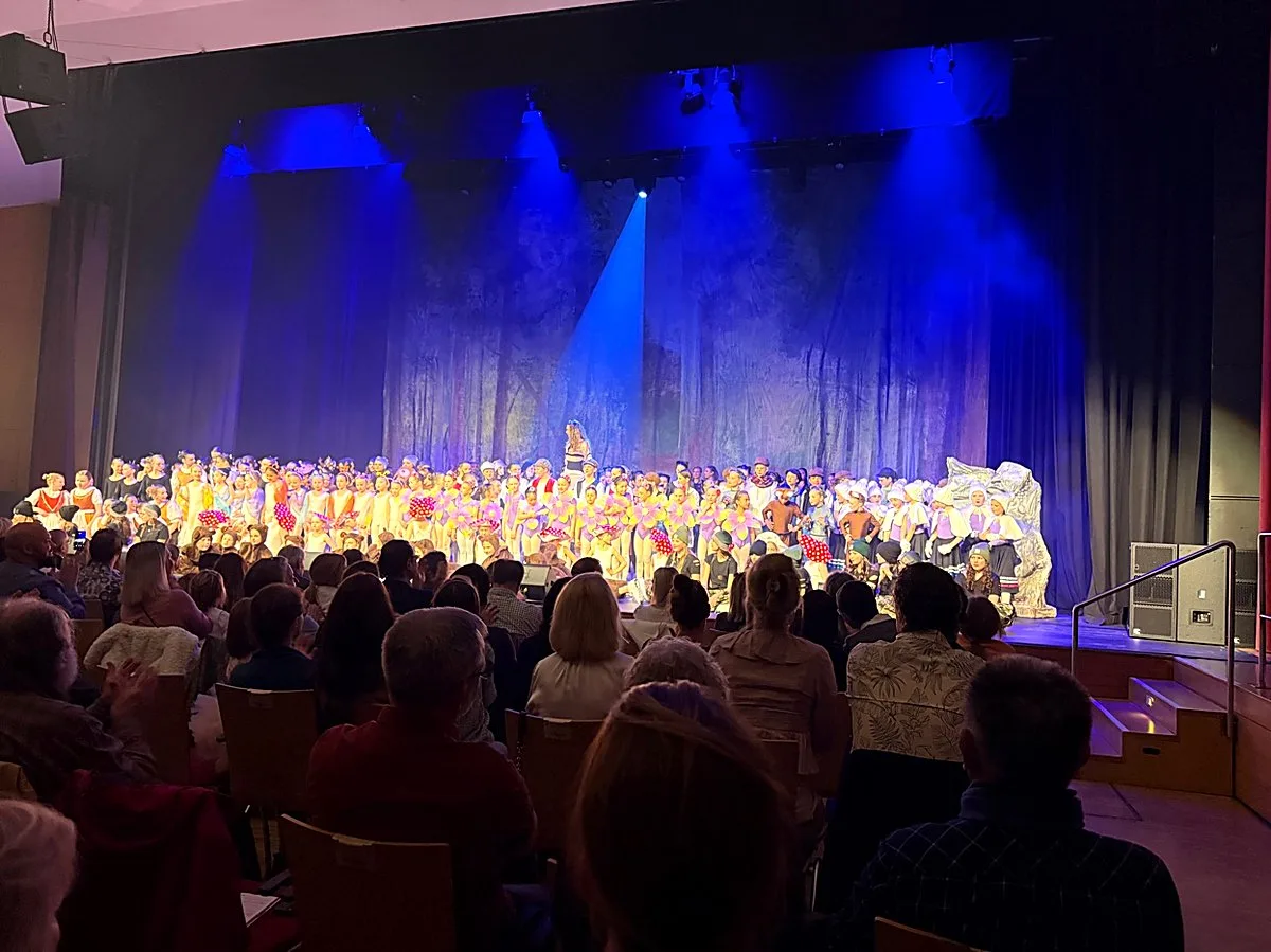 Tanzstück Die Hexe Rosa auf der Bühne der Stadthalle Leonberg — 50 Jahre Ballettschule Evi Ritter